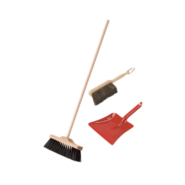 KMPL002_webp Nienhuis Montessori 49 cm harja, väikse käsiharja ning prügikühvli komplekt