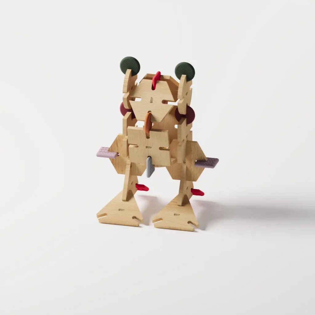 Auhinnatud Šveitsi disainiga BAVVIC ehituskopmlekti osadest koostatud kuju - part.