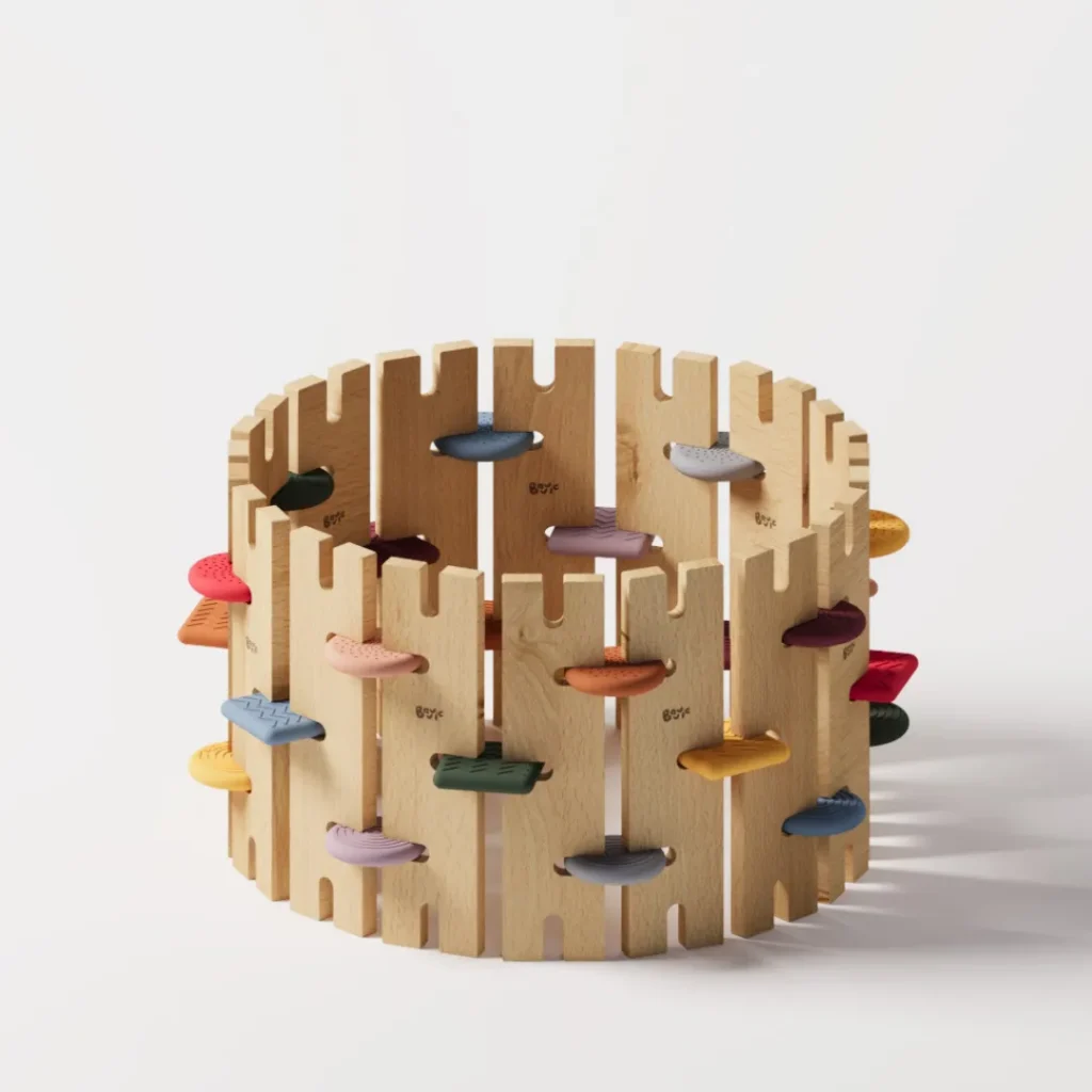 Auhinnatud Šveitsi disainiga BAVVIC ehituskopmlekti osadest koostatud kujutis.