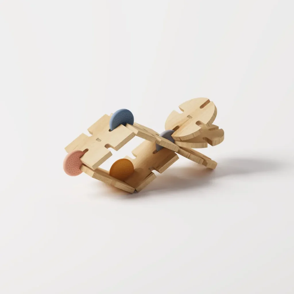 Auhinnatud Šveitsi disainiga BAVVIC ehituskopmlekti osadest koostatud kuju - kala.