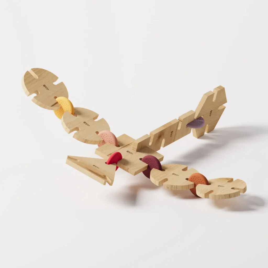 BAVVIC_50_webp Auhinnatud Šveitsi disainiga BAVVIC ehituskopmlekti osadest koostatud kuju - draakon.